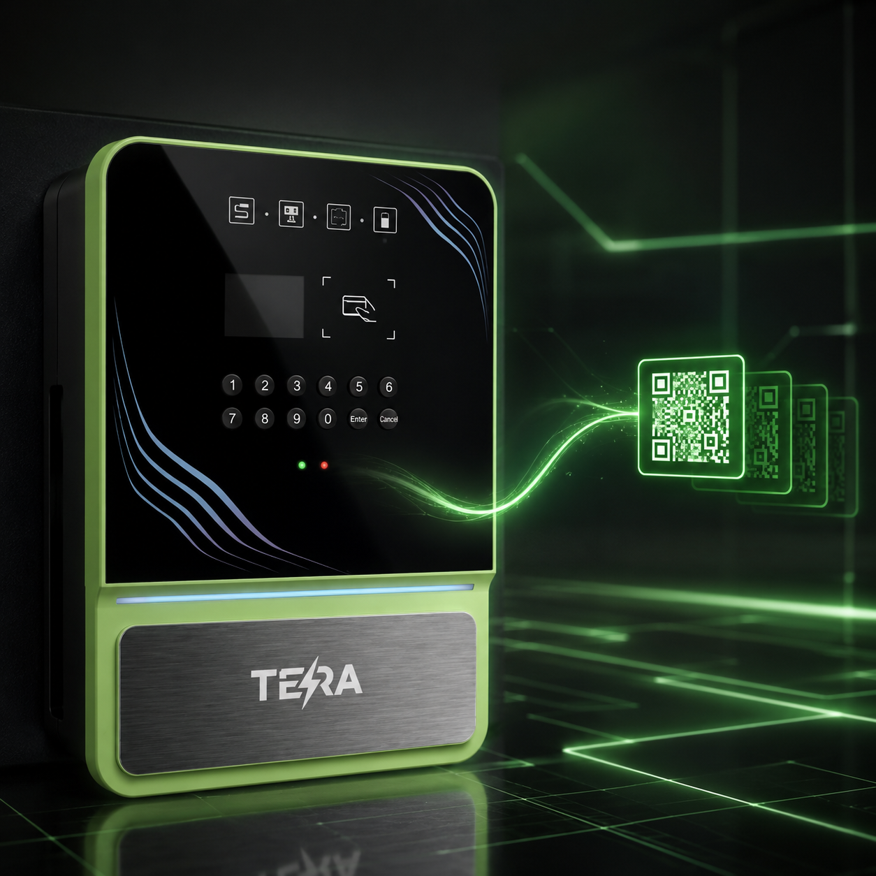 Cổng sạc TERA tích hợp mã QR định danh riêng