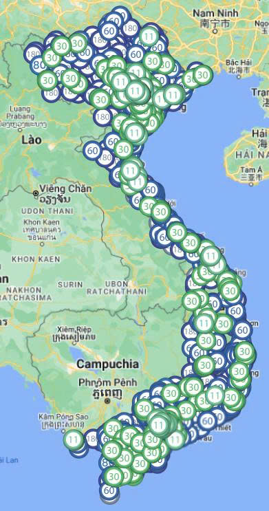 Bản đồ trạm sạc ô tô VinFast