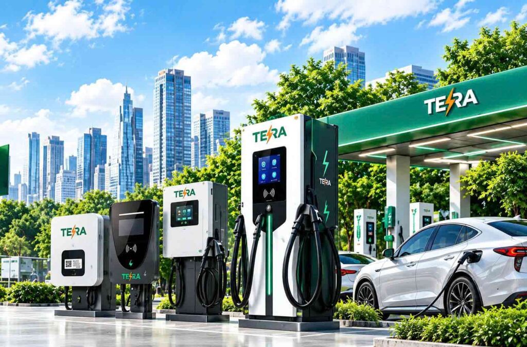 Bộ sạc ô tô điện TERA tại trạm sạc xe điện