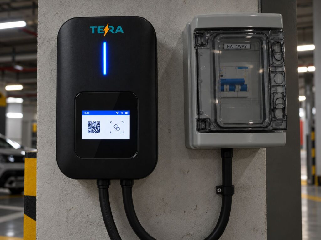 Bộ sạc ô tô điện TERA lắp đặt tại bãi đỗ xe